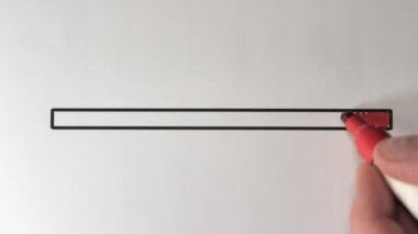 A red pen on the status bar on an animated concept idea with the fast speed on the illustration.4k