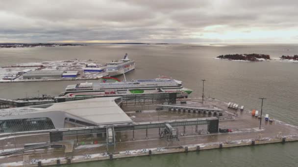 Finlandia Febrero 2022 Lanzamiento Aéreo Terminal Oeste Nevada Helsinki Finlandia — Vídeos de Stock