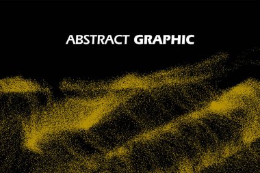 Rüzgarda sürüklenen altın parçacıklar siyah arkaplan, vektör arkaplan