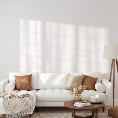 Çevre dostu iç mekan tarzı. Duvar modeli. Duvar sanatı 3d görüntüleme, 3d illüstrasyon