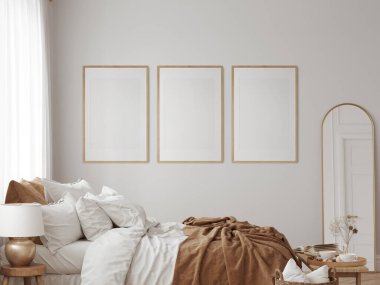 Çevre dostu iç mekan tarzı. Çerçeve modeli. Poster modeli. 3d görüntüleme, 3d illüstrasyon