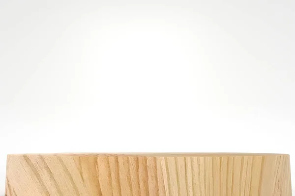 Деревянный Пьедестал Макет Подиума Белом Фоне Рендеринг — стоковое фото