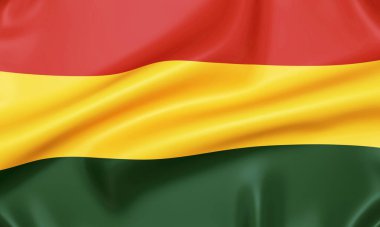 Bolivya bayrağı, gerçekçi 3D görüntüleme.
