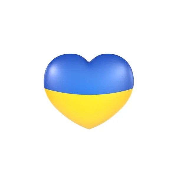 Flaga Ukraińska Kształt Serca — Zdjęcie stockowe