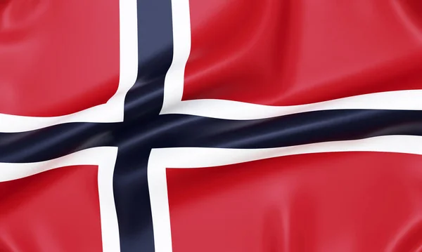 Drapeau Norvège Rendu Réaliste — Photo