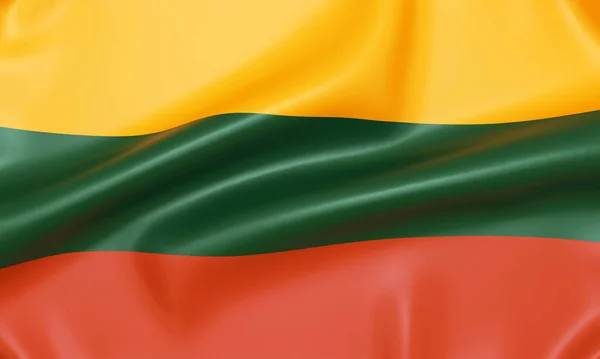 Flag Lithuania Realistic Rendering — Stock Photo, Image