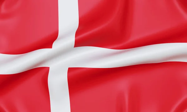 Flag Denmark Realistic Rendering — Stock Photo, Image