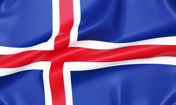 Bandeira Islândia Renderização Realista — Fotografia de Stock