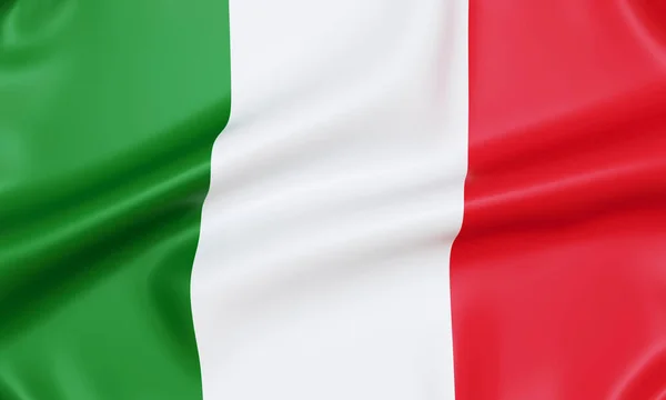 Flaga Włochy Realistyczny Renderowania — Zdjęcie stockowe