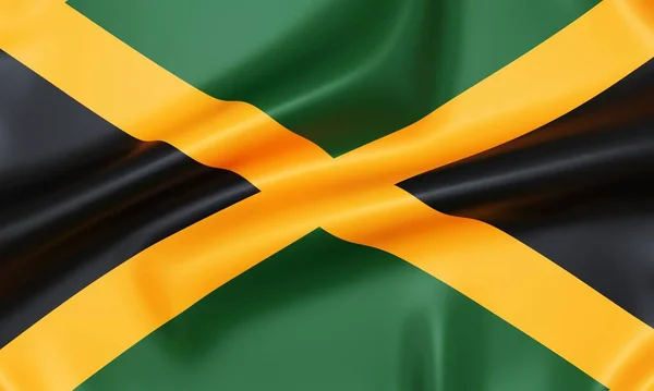 Vlag Van Jamaica Realistische Weergave — Stockfoto