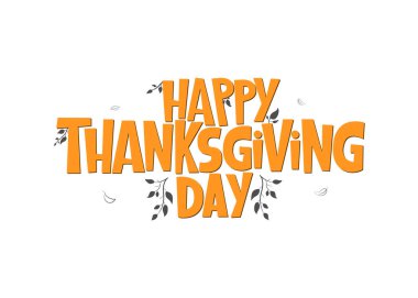 Mutlu Şükran Günü mektupları, vektör bayram selamlaması alıntısı. Broşür, poster, tebrik kartı ve afiş için el yazısıyla yazılmış bir Şükran Günü baskısı. El çizimi dekoratif tasarım ögesi.