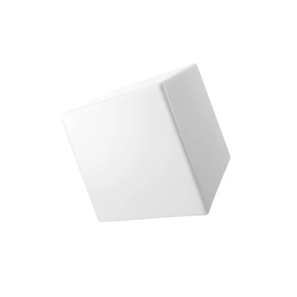 ベクトル3Dホワイトキューブ 現実的な孤立した3Dオブジェクト — ストックベクタ