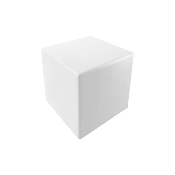 Vector Cubo Blanco Objeto Aislado Realista — Archivo Imágenes Vectoriales