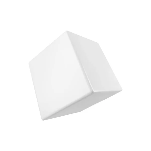 Cubo Bianco Del Vettore Oggetto Isolato Realistico — Vettoriale Stock