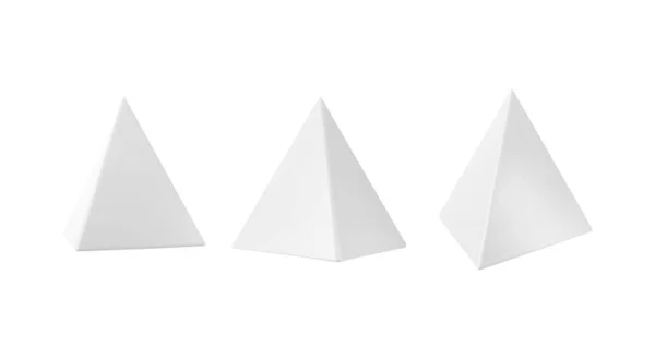 ベクトル3Dホワイトピラミッド 現実的な孤立した3Dオブジェクト — ストックベクタ