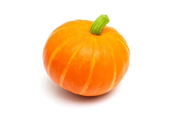 Stor Orange Pumpa Isolerad Vit Bakgrund Halloweenpumpor — Stockfoto