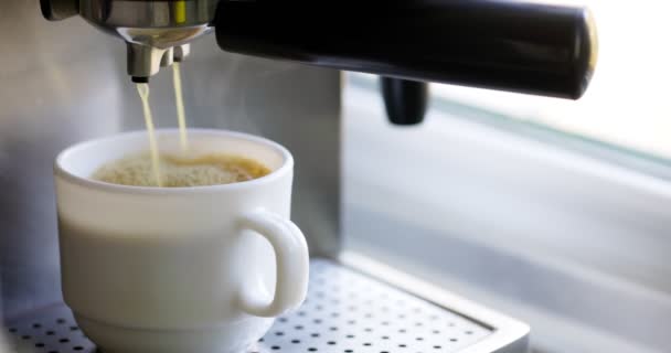Making Coffee Espresso Ristretto Coffee Machine Home Making Hot Espresso — Stock Video