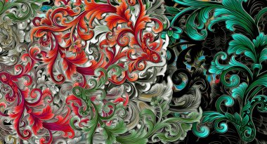 Stilize suluboya çiziminin soyut psikedelik fraktal arkaplanı