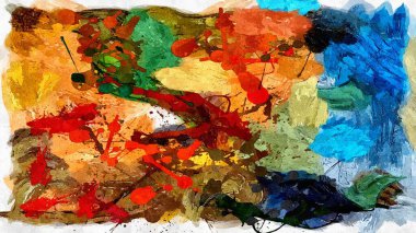 soyut arkaplan renklendirilmiş grunge desen kaotik fırça darbeleri ve boya fırçaları