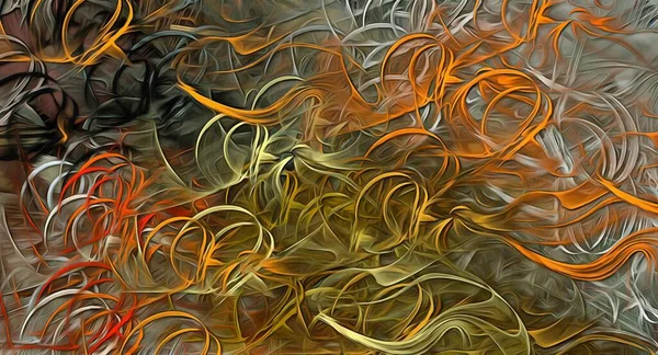 Fond psychédélique fractal abstrait de l'aquarelle stylisée illustration, taches colorées chaotiquement floues et traits de peinture de différentes tailles et formes — Photo