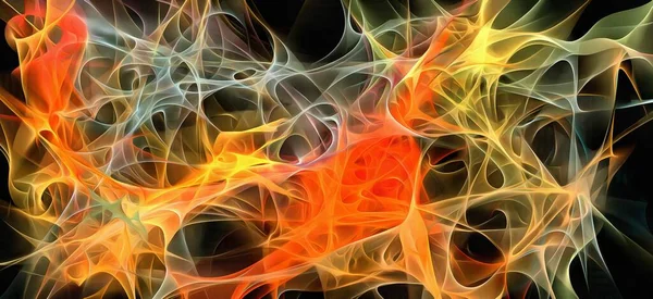 Soyut elektrik hatları, dumanlı fraktal desen, kaotik karanlık arkaplan oluşturmanın dijital illüstrasyon sanatı.