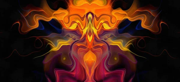 Fondo fractal psicodélico abstracto de ilustración de acuarela estilizada, manchas caóticamente borrosas de color y pinceladas de diferentes tamaños y formas Imagen de stock