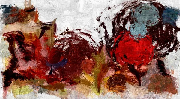 Абстрактная Гранжевая Фоновая Графическая Стилизация Текстурированном Холсте Хаотических Мазков Красок — стоковое фото