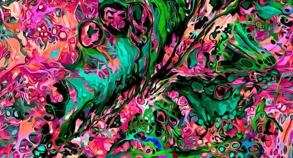 Abstract Psychedelische Fractal Achtergrond Van Gestileerde Aquarel Illustratie — Stockfoto