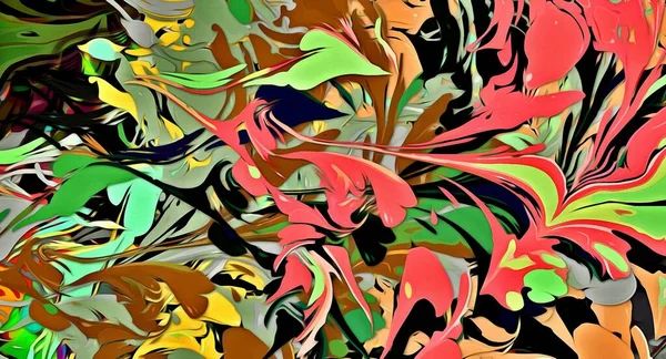 Abstraktní Psychedelické Fraktální Pozadí Stylizované Akvarelové Ilustrace — Stock fotografie