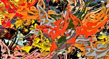 Stilize suluboya çiziminin soyut psikedelik fraktal arkaplanı