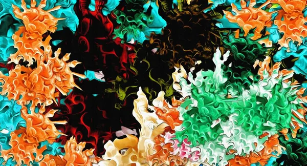 Fondo Fractal Psicodélico Abstracto Ilustración Acuarela Estilizada — Foto de Stock