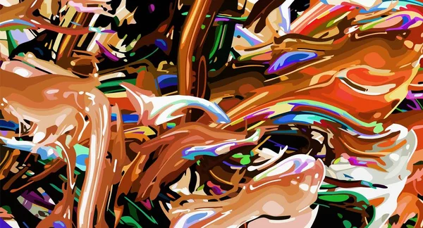 Abstrakte Grunge Hintergrund Aus Farbe Chaotischen Unscharfen Flecken Pinselstriche Verschiedenen — Stockvektor