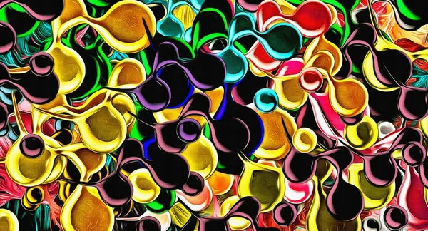 abstract illustration art color psychedelic fractal wavy spiral lines organic forms on the subject of abstraction, imagination and art.