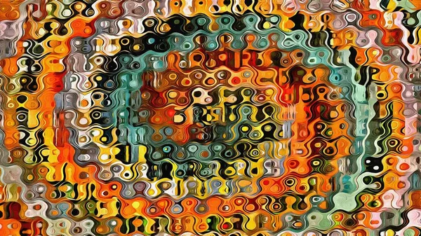 Illustrazione Astratta Arte Colore Psichedelico Frattale Ondulato Linee Spirale Forme — Foto Stock