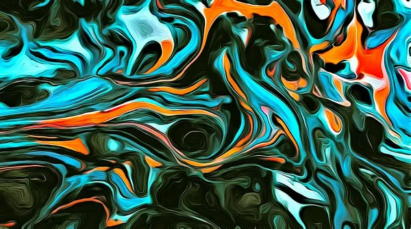 Ilustración Abstracta Arte Color Psicodélico Fractal Ondulado Espiral Líneas Formas — Foto de Stock