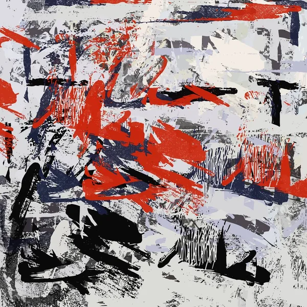 Abstraktní Grunge Pozadí Grafické Stylizace Texturovaném Plátně Chaotických Tahů Skvrn — Stockový vektor