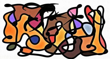 psychedelic arka plan renginden kaotik lekeleri fırça darbeleri farklı boyutlarda bulanık.