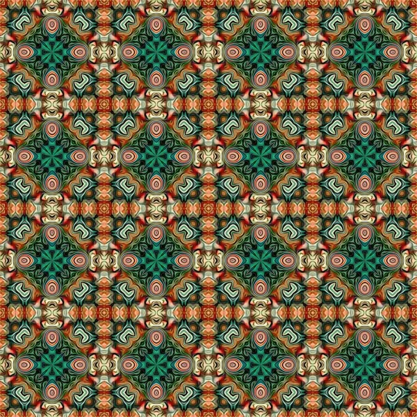 Abstrakt Vintage Bakgrund Färgad Mosaik Symmetriskt Mönster Strukturerad Duk Färgglada — Stockfoto