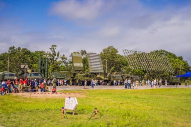 Rusya, Vladivostok, 26.08.2021 - Rusya 'da askeri teçhizat ve ulaşım sergisi
