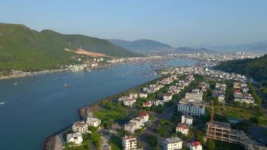 Vietnam 'daki Nha Trang şehrinin An Vien bölgesinin hava görüntüsü. Güney Vietnam 'da popüler bir turizm merkezi.