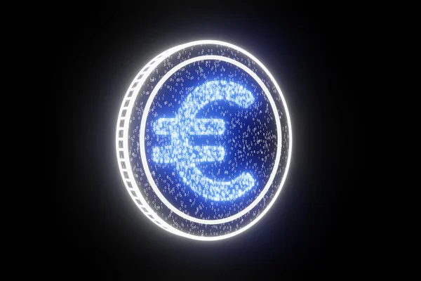 Moneda digitală euro. Conceptul de tranzacţionare a bursei euro. Omul de afaceri a atins pictograma euro pe ecranul financiar virtual. Tehnologia pieței monetare mondiale — Fotografie, imagine de stoc