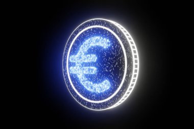 Dijital para birimi euro. Euro finansı borsa konsepti. İşadamı sanal mali ekranda para birimi simgesine dokundu. Dünya para ticaret pazarı teknolojisi