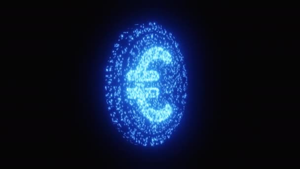 3 차원 렌더링. Crypto Euro 개념입니다. 주요 세계 통화가 디지털 화를 준비하다 — 비디오