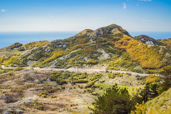 Estate paesaggio montano al parco nazionale Lovcen, Montenegro. Giornata estiva soleggiata — Foto Stock
