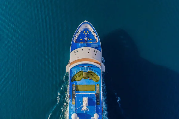 Transatlántico Lujo Bahía Kotor Con Viaje Regreso Después Pandemia Covid — Foto de Stock