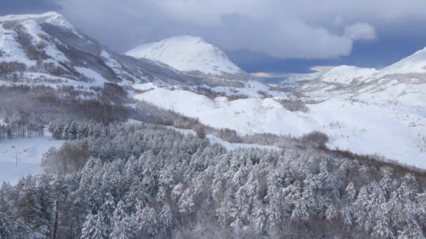 Aerial Shot Winter View Lovcen Mountain Montenegro Winter Montenegro Concept — Wideo stockowe