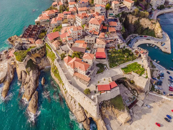 Increíble Vista Ciudad Ulcinj Montenegro Torre Del Reloj Ulcinj Sahat — Foto de Stock