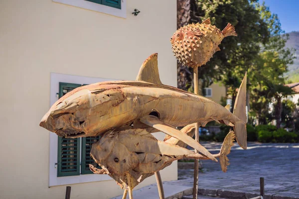 Jachthaven Prachtig Mediterraan Landschap Warme Kleuren Montenegro Kotor Bay Tivat — Stockfoto