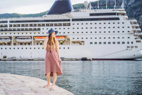 Young woman ready to travel on cruise ship.