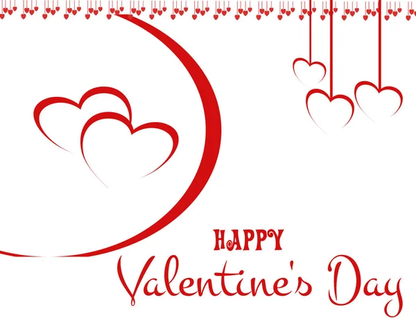 Feliz Día San Valentín Texto Con Corazones — Vector de stock